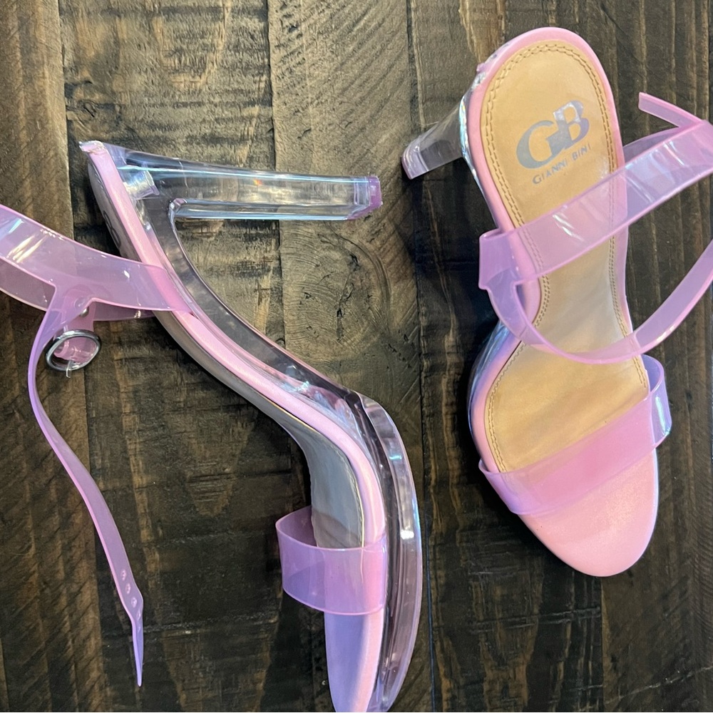 Gianni Bini Pink Transparent Heels Size 10